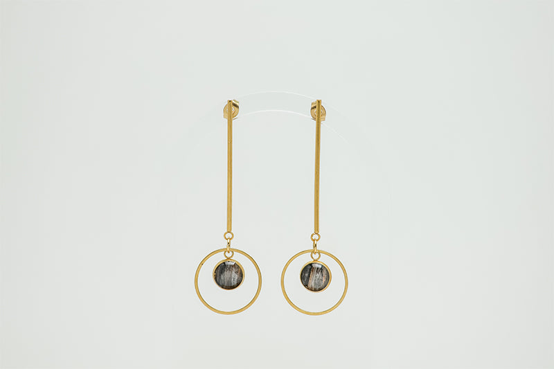 Long Golden Posts on a white background.